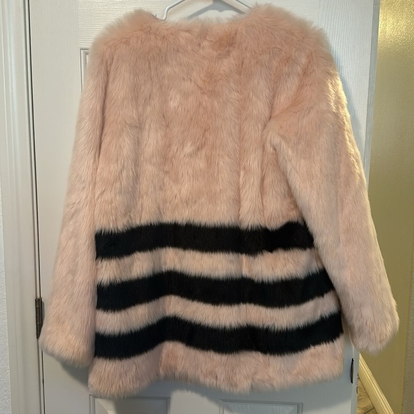Stella + Lorenzo Fur Jacket Pink and Black - Picture 7 of 7